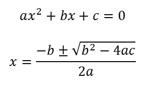 Formula de la ecuación de segundo grado